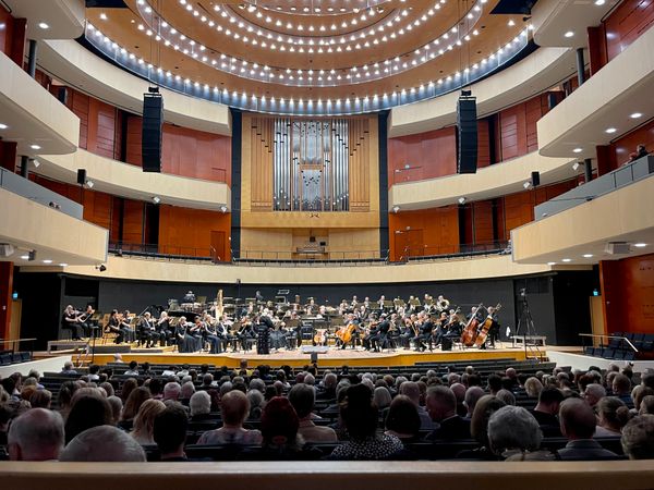 The view from my seat at the Sibelius Concert Hall in Lahti, Finland. The orchestra is on stage and ready to play and waiti